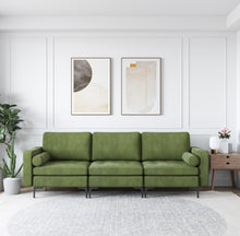 Load image into Gallery viewer, Heavy Duty Elegant & Modern Very Comfortable 3-Seater Sofa Couch With USB Socket Ports, Side Storage Pocket | Beautiful Armrest | Side Bolsters | Thick Cushions