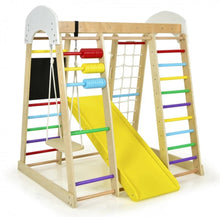 Load image into Gallery viewer, Super Fun 8-in-1 Heavy Duty Climber Playground Play-set For Kids With Slide | Climbing Net | Slide | Rock Climbing | Monkey Bars | Abacus Game | Swing | Drawing Board