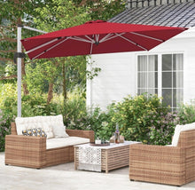 Load image into Gallery viewer, Heavy Duty Sturdy 10FT Outdoor Patio Canopy Umbrella Square Cantilever Umbrella With 360° Rotation & 5 Adjustable Tilt | Vent | Easy Operate