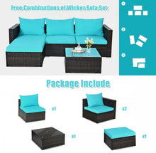 Load image into Gallery viewer, Super Relaxing 5 Pieces Patio Rattan Sectional Furniture Set With Cushions | Coffee Table