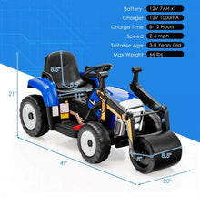 Load image into Gallery viewer, Super Cool 12V Kids Ride On Car Road Asphalt Roller | USB Compatible | LED Lights | Raisable Roller | Heavy Duty Seat, Tires | Remote