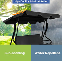 Load image into Gallery viewer, Super Relaxing 3 Person Outdoor Patio Canopy Swing With Cushioned Steel Frame | Porch Swing | Adjustable Canopy | High Weight Capacity