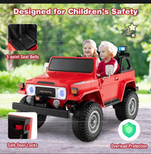 Load image into Gallery viewer, 2025 Upgraded 12V Licensed 2 Seater Toyota FJ40 12V Ride On Car | Colourful Lights | Seatbelt | Storage| 2 Speeds | 14” Tires | Upgraded Shocks | Remote