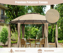 Load image into Gallery viewer, Heavy Duty Elegant 11.5 FT Outdoor Patio Round Dome Gazebo Canopy Shelter With Double Roof | Steel | Premium Polyester | Water Resistant