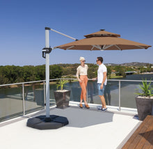 Load image into Gallery viewer, Heavy Duty Aluminum Solar Power LED Light Patio Cantilever Umbrella 10Ft Without Weight Base