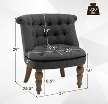 Load image into Gallery viewer, Heavy Duty Gorgeous Comfortable Modern Set Of 2 Upholstered Armless Classic Slipper Chairs | Beechwood Legs | Easy Install | Each Chair Holds 330lbs