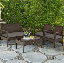 Load image into Gallery viewer, Very Relaxing & Elegant 4 Piece Patio Furniture Set Cushioned With Love Seat | Table