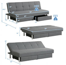 Load image into Gallery viewer, Heavy Duty Modern Built For Comfort Spacious 3 Seater | Convertible Sofa Couch Bed With 2 Large Drawers, 3 Adjustable Angles | Holds 530 lbs | 3 Settings