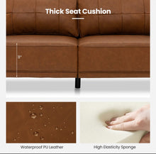 Load image into Gallery viewer, Heavy Duty 3-Person Modern Elegant PU Leather 3-Piece Sofa Couch With 2 Detachable Back Pillows | Gorgeous Armrests | Comfy Backrest | Spacious Seating | Thick Cushions