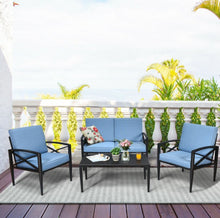 Load image into Gallery viewer, Heavy Duty Very Comfortable Aluminum Frame 8 Seater 4 Piece Patio Furniture Set Thick Cushioned Sofa | Weatherproof | Easy Set up
