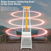 Load image into Gallery viewer, Heavy Duty Tip Protection Stainless Steel Triangular Pyramid Safe Propane Patio Heater 42,000 BTU | With Wheels | Flameout Protection