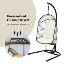 Load image into Gallery viewer, 2025 Super Cool Patio Hanging Wicker Egg Chair | Holds 300lbs | With Stand & Cushion | Indoor Or Outdoor | Thick and Soft Comfy Cushions | Heavy Duty