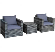 Load image into Gallery viewer, Heavy Duty Elegant Very Comfortable 3 Piece Patio Rattan Furniture Bistro Sofa Couch Set With Thick Cushions