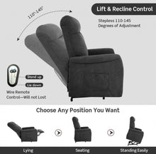 Load image into Gallery viewer, Heavy Duty Modern Power Lift Recliner Chair With Remote Control | For The Elderly | Everyone | Holds 330lbs | Laying | Seating | Standing Easily | Quiet Motor