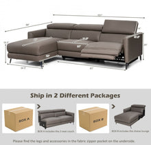 Load image into Gallery viewer, Heavy Duty Elegant Comfortable Leather Air Power Reclining Sectional Sofa Couch With Adjustable Headrests | Electric Recliner | Modern