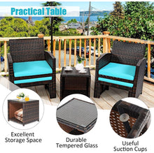 Load image into Gallery viewer, Elegant Heavy Duty 5-Piece Patio Rattan Furniture Set With Ottoman, Beautiful Tempered Glass Coffee Table | Cozy Chairs