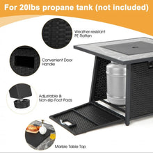 Load image into Gallery viewer, Elegant 9 Pieces Patio PE Wicker Patio Furniture Sectional Set | 50,000 BTU Fire Pit Table | 6 Colours | Storage | Cover | Very Comfortable