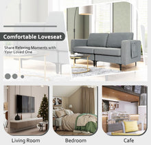 Load image into Gallery viewer, Heavy Duty Comfortable Modern Love Seat Sofa Couch With Side Storage Pocket | Thick Cushions | Wide Armrests