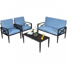 Load image into Gallery viewer, Heavy Duty Very Comfortable Aluminum Frame 8 Seater 4 Piece Patio Furniture Set Thick Cushioned Sofa | Weatherproof | Easy Set up
