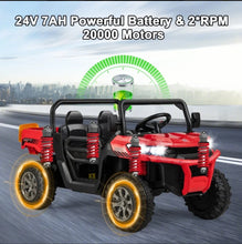 Load image into Gallery viewer, 2025 Upgraded 24V Dump Truck Kids Ride On Car | Up To 8-10KPH | 2 Seater | Switch For Dump Bed | Open Tailgate | Music | 2 Of 20000 RPM Motors | Remote