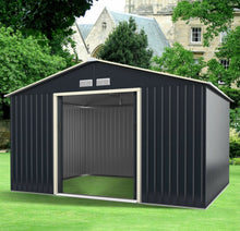Load image into Gallery viewer, Super Duty 11x8 Ft Metal Storage Shed For Garden, Tools, | 2 Lockable Sliding Doors | Weather Resistant | 4 Air Vents | Slope Roof | Patio