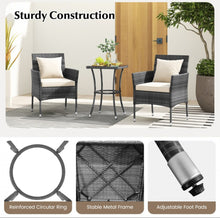 Load image into Gallery viewer, Elegant & Beautiful 3-Piece Patio Furniture Seat With Soft Cushions | Chairs | Tempered Glass Coffee Table | Conversation Sets | PE Rattan