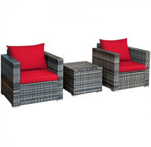 Load image into Gallery viewer, Heavy Duty Elegant Very Comfortable 3 Piece Patio Rattan Furniture Bistro Sofa Couch Set With Thick Cushions