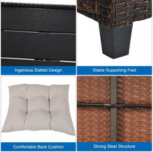 Load image into Gallery viewer, Elegant Comfortable Heavy Duty 3-Piece Hand-Woven Rattan, Wicker Outdoor Patio Sofa Furniture Set With Dining Table