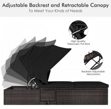 Load image into Gallery viewer, Very Relaxing Heavy Duty Adjustable Outdoor Patio Chaise Cushioned Lounge Chair With Folding Canopy | High Quality | PE Rattan