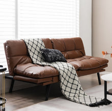 Load image into Gallery viewer, Very Elegant Modern Heavy Duty Convertible Memory Foam Futon Sofa Bed Couch With Adjustable Armrest