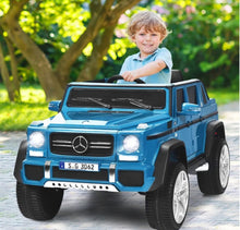 Load image into Gallery viewer, Super Cool 12V Kids Licensed Upgraded 1 Seater Ride On Car Mercedes-Benz Maybach Style | LED Lights | Seatbelt | 4 Wheel Shock Absorber | Ages 3-8 | Remote