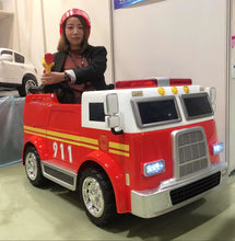 Load image into Gallery viewer, Heavy Duty 24V Fire Truck 2 Seater Kids Ride On Car | Leather Seat | Eva Rubber Tires | Water Gun |