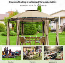 Load image into Gallery viewer, Heavy Duty Elegant 11.5 FT Outdoor Patio Round Dome Gazebo Canopy Shelter With Double Roof | Steel | Premium Polyester | Water Resistant