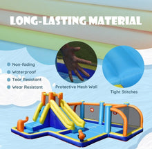 Load image into Gallery viewer, Super Fun Massive Inflatable Soccer Theme Bouncy Park Water Slide,Climbing,735W Blower,Soccer Ball,Carry Bag,Hose,Balls,Repair Kit,Water Cannon,