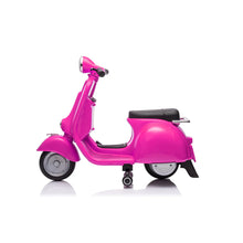 Load image into Gallery viewer, Super Cool Elegant 2025 Vespa Kids Ride On Car Motorcycle Vespa 1 Seater Scooter 12V | Music | USB Ready | LED Lights