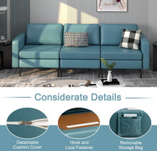 Load image into Gallery viewer, Heavy Duty Elegant 3-Seater Sectional Sofa Couch With Armrests | Storage Compartment | Metal Legs | Easy Assembly | Holds 1980Lbs | Linen or Leather Fabric