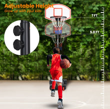 Load image into Gallery viewer, Super Cool Heavy Duty Adjustable Basketball Net / Hoop With Wheels | Stand | From 5.5ft To 7ft | Indoor | Outdoor