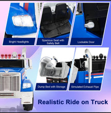 Load image into Gallery viewer, New 2025 Freightliner 12V Kids Ride on Truck / Car Upgraded 1 Seater | With Dump Box | Lights | Storage | Push To Start | Remote
