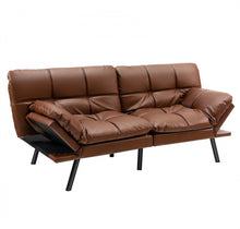 Load image into Gallery viewer, Very Elegant Modern Heavy Duty Convertible Memory Foam Futon Sofa Bed Couch With Adjustable Armrest