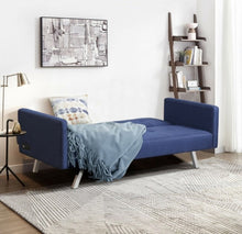 Load image into Gallery viewer, Heavy Duty Modern Comfortable 3 Seater Convertible Linen Fabric Futon Sofa Couch With USB & Power Strip Plugs | Easy Assembly | Comfy Armrests | Holds 530lbs