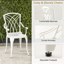 Load image into Gallery viewer, Heavy Duty Gorgeous 2025 Patio Bistro 5-Piece Table Chair Set With Umbrella Hole, Aluminum Frame | Rustproof | Lightweight | Bottom Storage Shelf