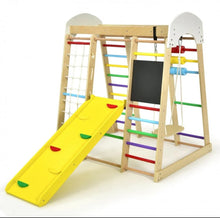 Load image into Gallery viewer, Super Fun 8-in-1 Heavy Duty Climber Playground Play-set For Kids With Slide | Climbing Net | Slide | Rock Climbing | Monkey Bars | Abacus Game | Swing | Drawing Board