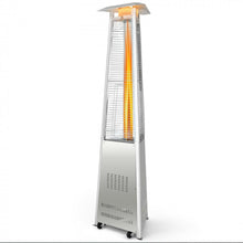 Load image into Gallery viewer, Heavy Duty Tip Protection Stainless Steel Triangular Pyramid Safe Propane Patio Heater 42,000 BTU | With Wheels | Flameout Protection