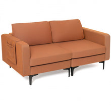 Load image into Gallery viewer, Heavy Duty Comfortable Modern Love Seat Sofa Couch With Side Storage Pocket | Thick Cushions | Wide Armrests