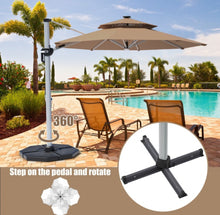 Load image into Gallery viewer, Heavy Duty Aluminum Solar Power LED Light Patio Cantilever Umbrella 10Ft Without Weight Base