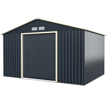 Load image into Gallery viewer, Super Duty 11x8 Ft Metal Storage Shed For Garden, Tools, | 2 Lockable Sliding Doors | Weather Resistant | 4 Air Vents | Slope Roof | Patio