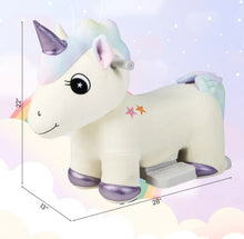 Load image into Gallery viewer, 2025 Upgraded Adorable Riding Unicorn 6V Kids Ride On Toy / Car | Handle Bars | Music | 10” Seat Height | Up To 5 Kph