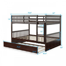 Load image into Gallery viewer, Heavy Duty Full Over Bunk Bed  Platform Bed With Solid Ladder | Sturdy Pine Wood Frame | 2 Full Bunk Beds In 1