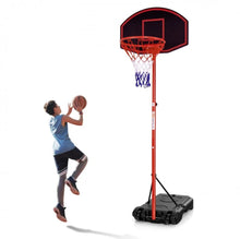 Load image into Gallery viewer, Black & Red Super Cool Portable Basketball Net Hoop With Wheels & Backboard | Adjustable Height | 5FT-7Ft | Heavy Duty | Sturdy Base