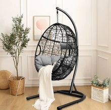 Load image into Gallery viewer, Outdoor / Indoor Patio Egg Swing Chair W/ Stand, Cushion, Pole, Basket - Heavy Duty Chair | Very Comfy Cushions | Hammock | Comes In 2 Colours | Holds 250lbs